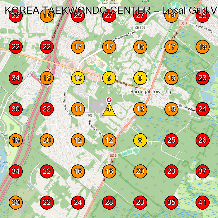 KOREA TAEKWONDO CENTER GeoGrid visibility map for General Contractor in None