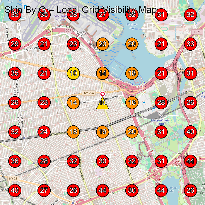 Skin By G GeoGrid visibility map for Construction And Maintenance Office in Queens