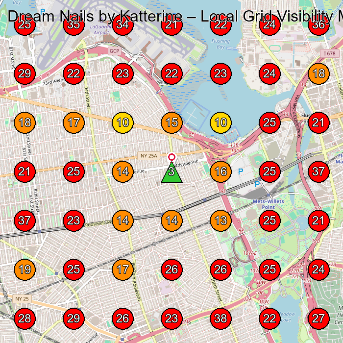 Dream Nails by Katterine GeoGrid visibility map for Centro De Esta(C)Tica in Corona