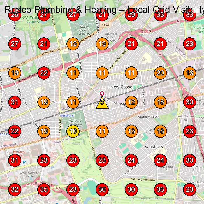 Rudco Plumbing & Heating GeoGrid visibility map for Plumber in None