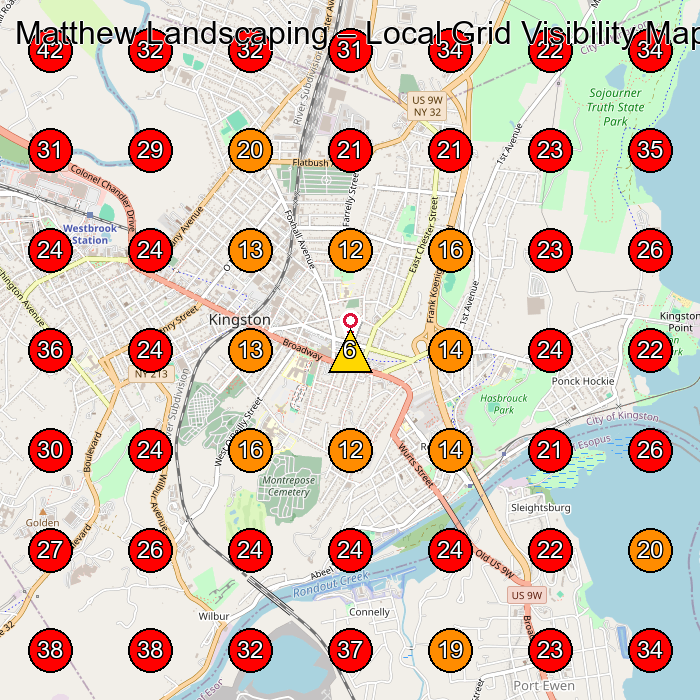Matthew Landscaping GeoGrid visibility map for Landscaper in None