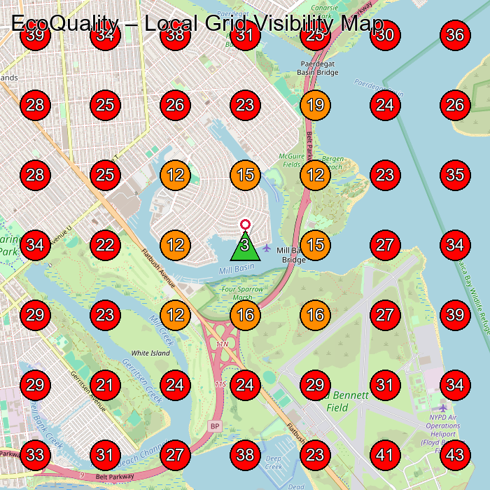 EcoQuality GeoGrid visibility map for Restaurant Supply Store in Brooklyn