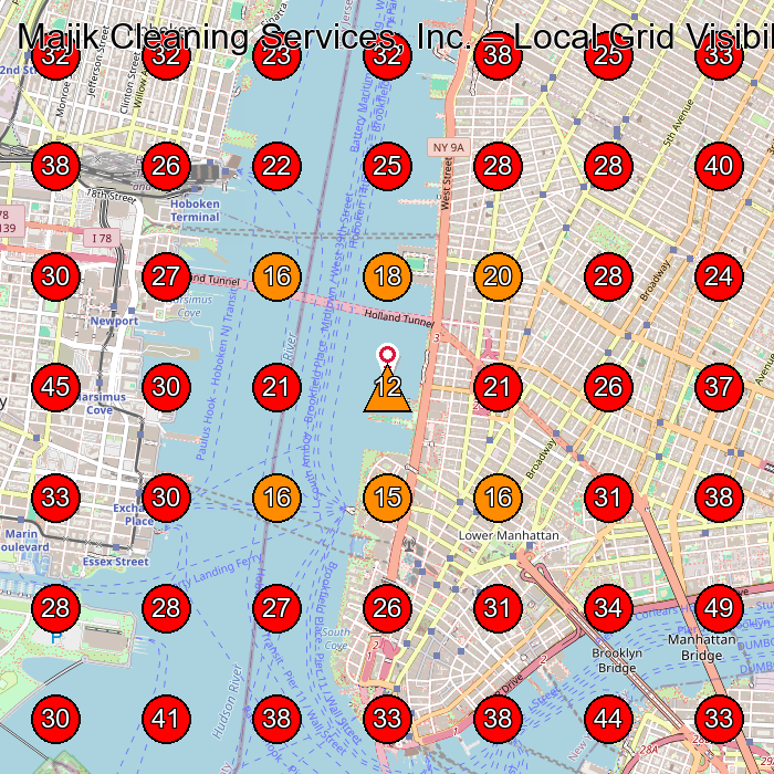 Majik Cleaning Services, Inc. GeoGrid visibility map for Commercial Cleaning Service in SoHo