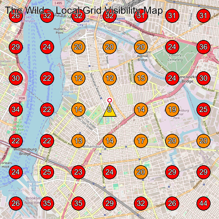 The Wild GeoGrid visibility map for Baby Store in New York