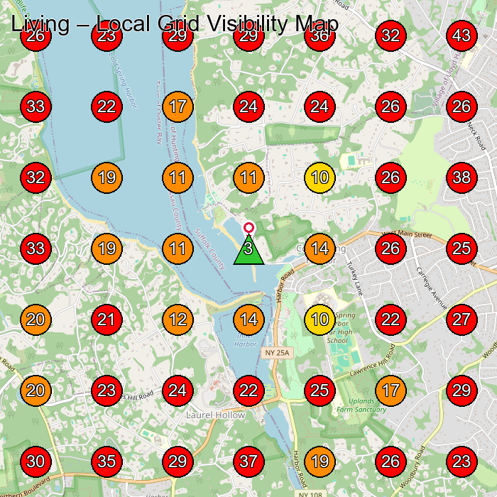 Living GeoGrid visibility map for Women'S Clothing Store in Huntington