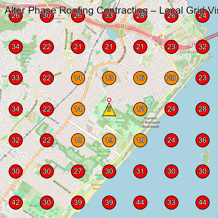 Alter Phase Roofing Contracting GeoGrid visibility map for Roofing Contractor in Staten Island