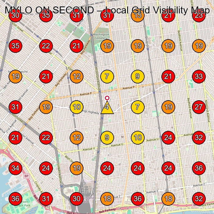MYLO ON SECOND GeoGrid visibility map for Asbestos Testing Service in Brooklyn