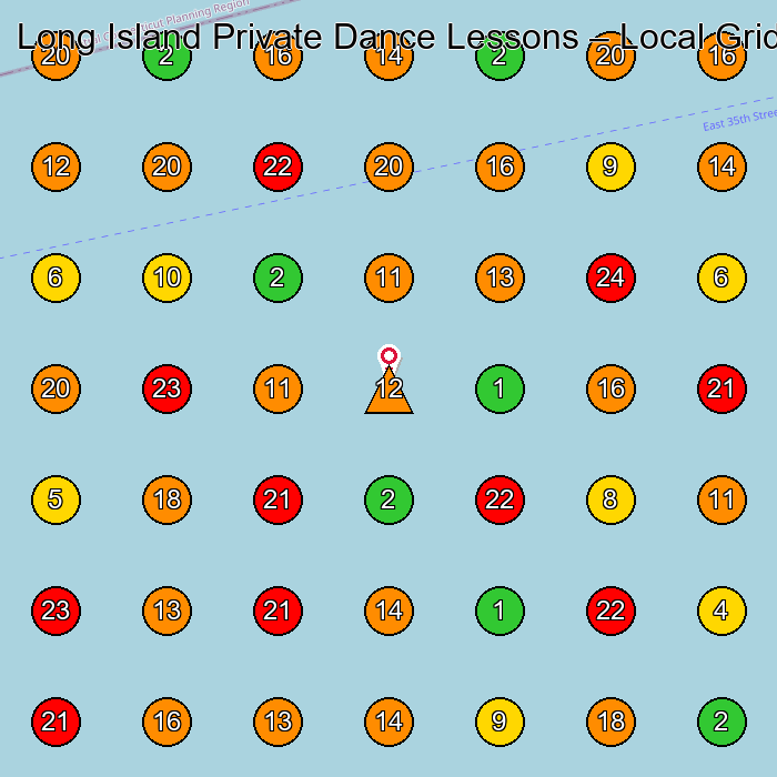 Long Island Private Dance Lessons Dance School GeoGrid ranking map for None