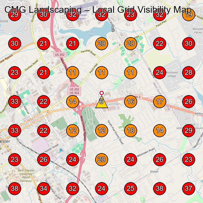 CMG Landscaping GeoGrid visibility map for Masonry Contractor in None