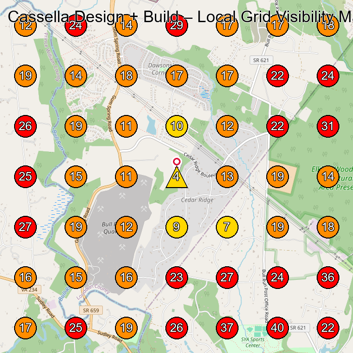 Cassella Design + Build GeoGrid visibility map for Landscaper in None