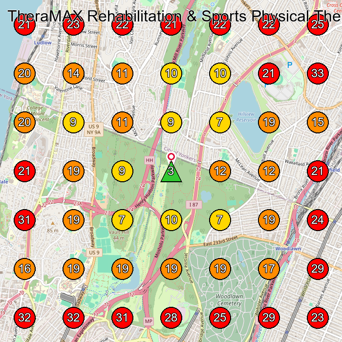 TheraMAX Rehabilitation & Sports Physical Therapy, PLLC GeoGrid visibility map for Physical Therapist in None