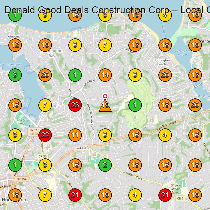 Donald Good Deals Construction Corp Construction Company GeoGrid ranking map for None