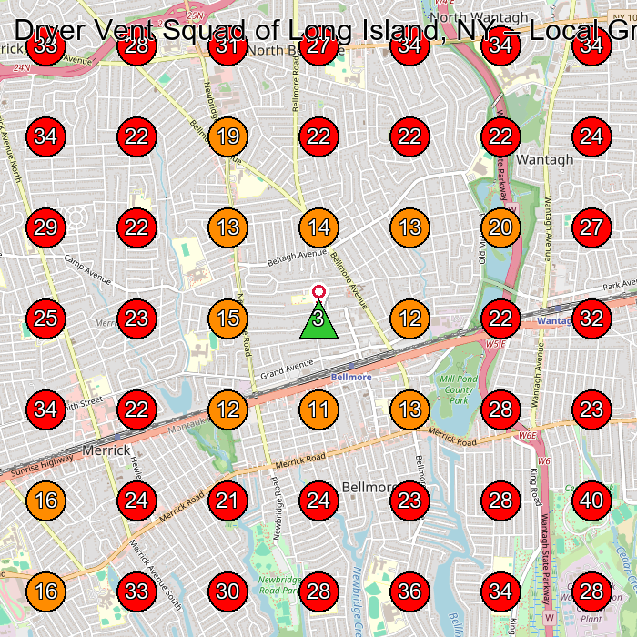 Dryer Vent Squad of Long Island, NY GeoGrid visibility map for Dryer Vent Cleaning Service in Westbury