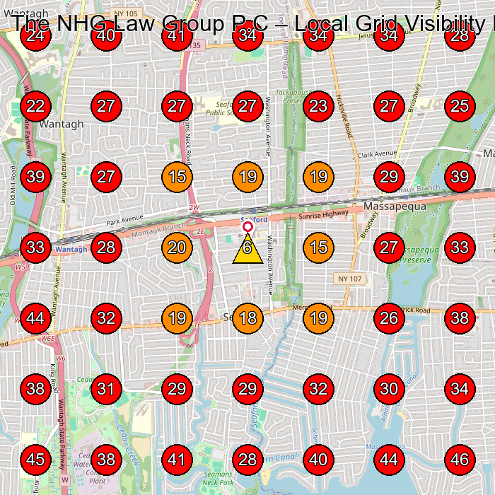 The NHG Law Group P.C GeoGrid visibility map for Hair Removal Service in Massapequa
