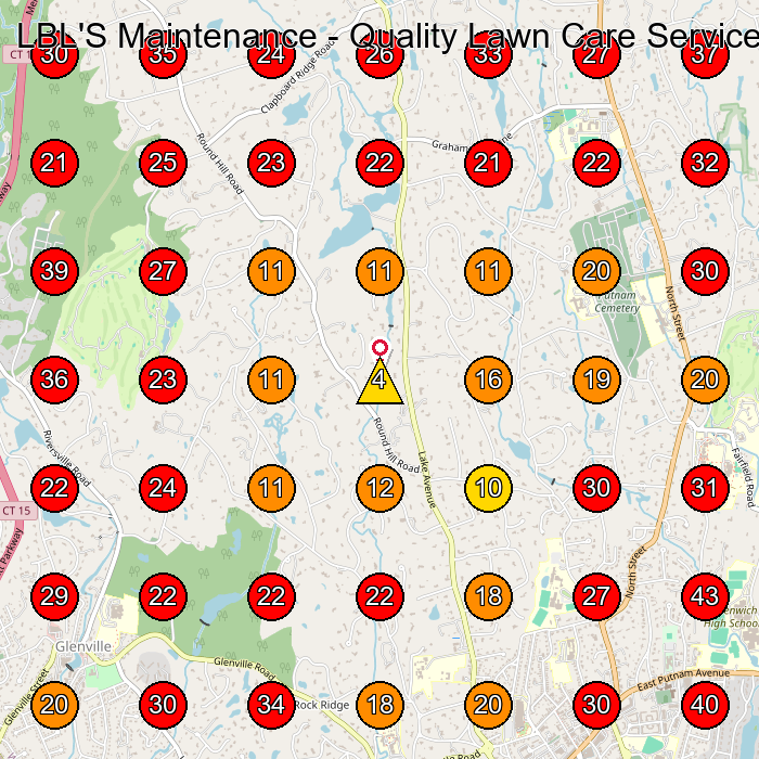 LBL'S Maintenance - Quality Lawn Care Service & Maintenance, Garden Maintenance in Greenwich CT GeoGrid visibility map for Landscaper in Port Chester