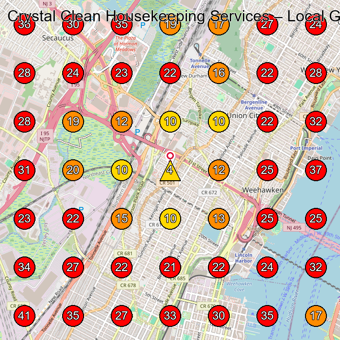 Crystal Clean Housekeeping Services GeoGrid visibility map for House Cleaning Service in None