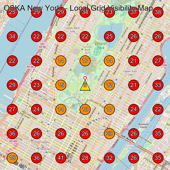 OSKA New York GeoGrid visibility map for Women'S Clothing Store in New York