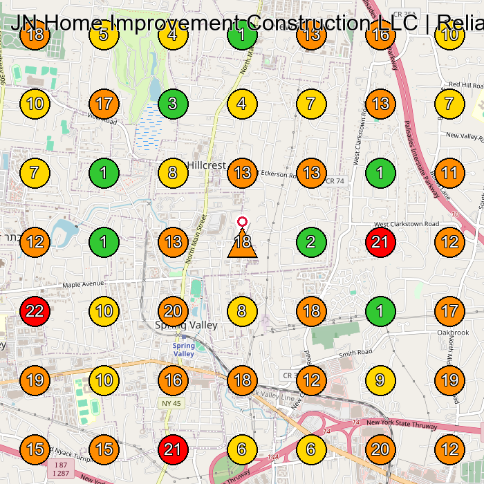 JN Home Improvement Construction LLC | Reliable New Construction Service, Commercial Construction Company in Spring Valley NY Roofing Contractor GeoGrid ranking map for None