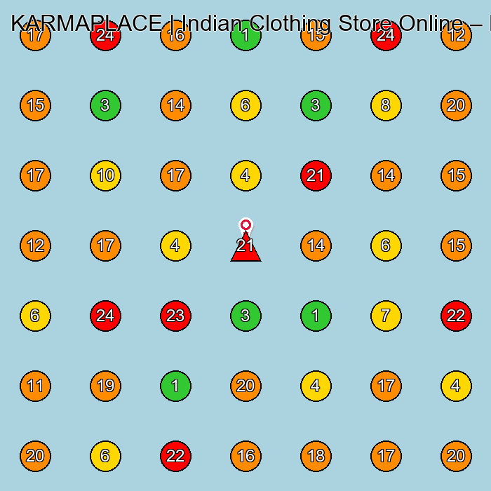 KARMAPLACE | Indian Clothing Store Online Clothing Store GeoGrid ranking map for None