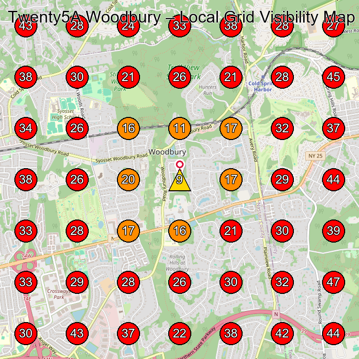 Twenty5A Woodbury GeoGrid visibility map for Women'S Clothing Store in Huntington