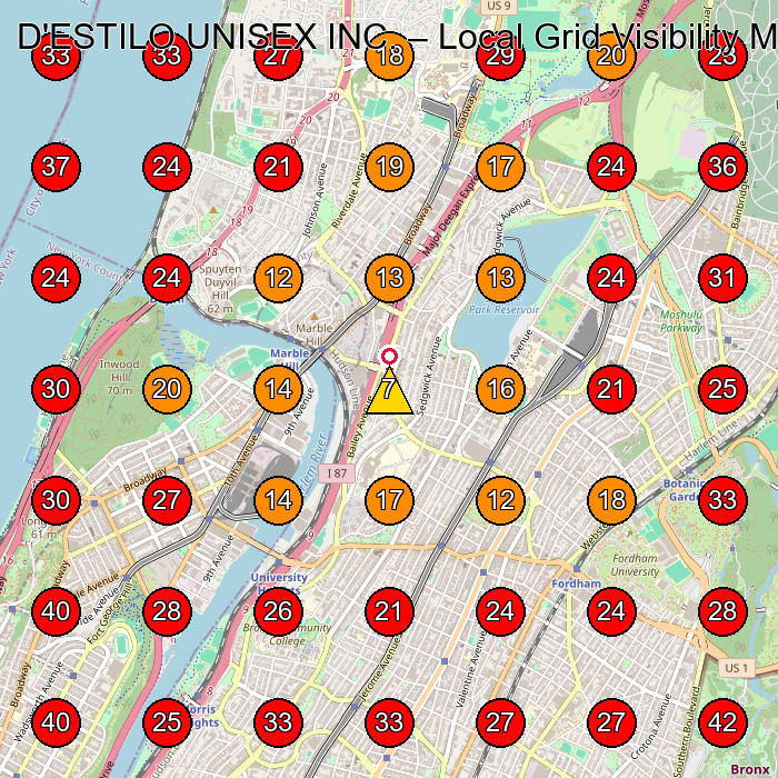 D'ESTILO UNISEX INC. GeoGrid visibility map for Centro De Esta(C)Tica in Bronx