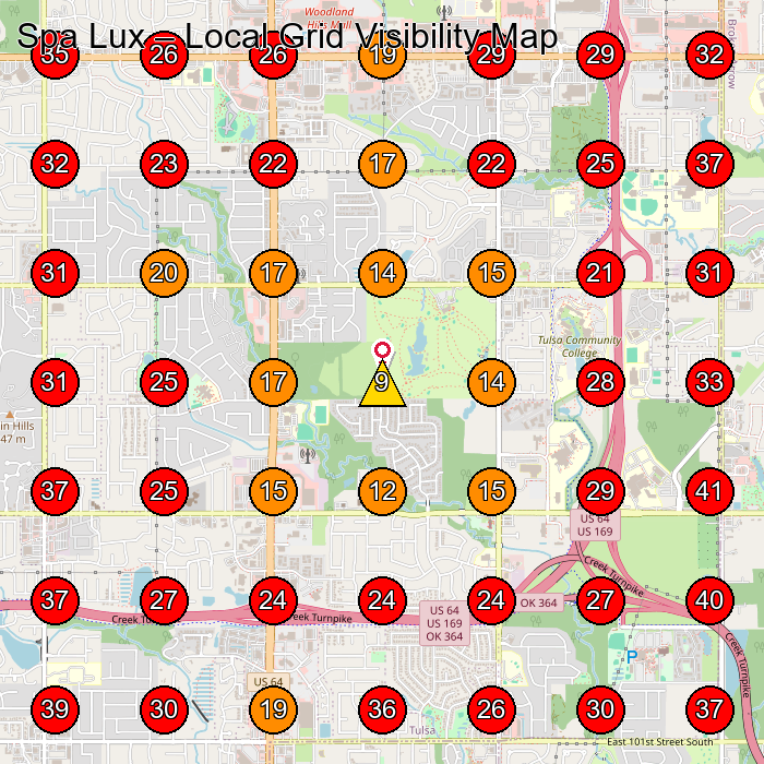 Spa Lux GeoGrid visibility map for Massage Spa in Hampton Cove
