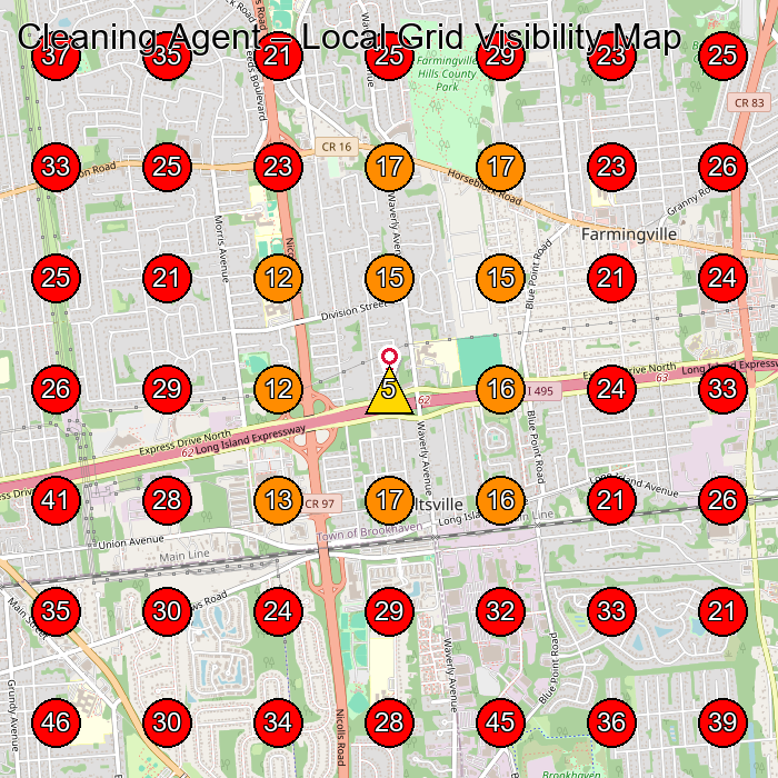 Cleaning Agent GeoGrid visibility map for House Cleaning Service in Bohemia