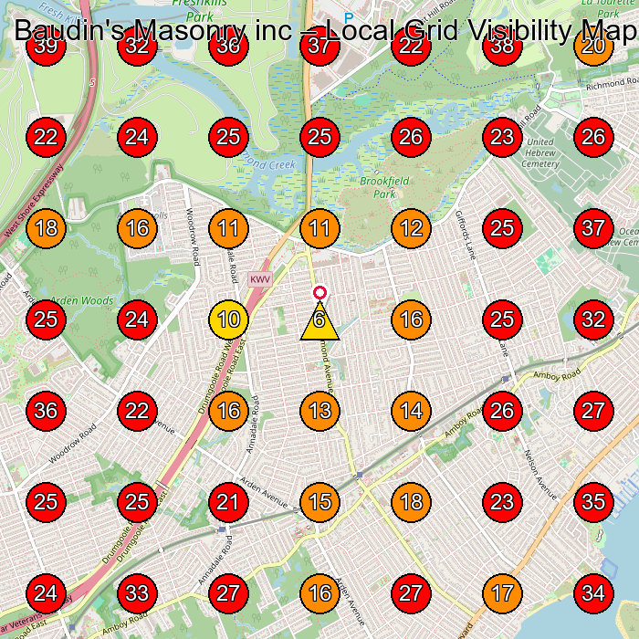 Baudin's Masonry inc GeoGrid visibility map for Masonry Contractor in Staten Island