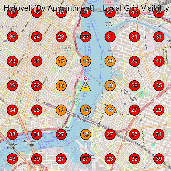 Hotoveli [By Appointment] GeoGrid visibility map for Boutique in Brooklyn
