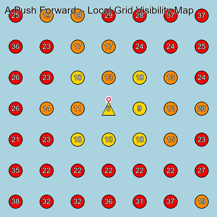 A Push Forward GeoGrid visibility map for Clothing Store in None