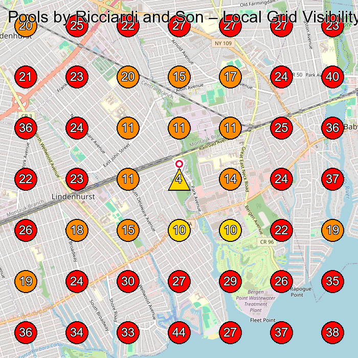 Pools by Ricciardi and Son GeoGrid visibility map for Air Duct Cleaning Service in None
