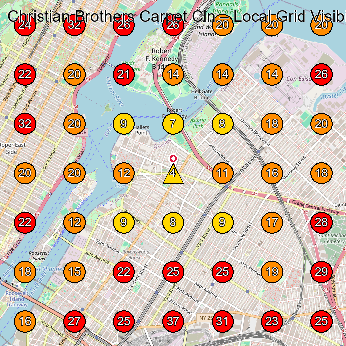 Christian Brothers Carpet Cln GeoGrid visibility map for Carpet Cleaning Service in Queens