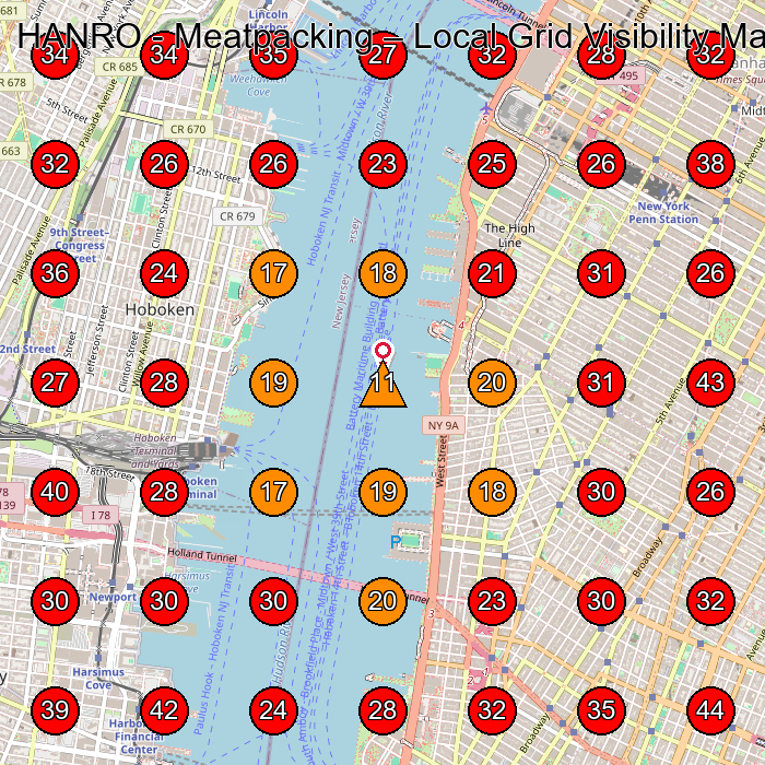 HANRO - Meatpacking GeoGrid visibility map for Lingerie Store in New York