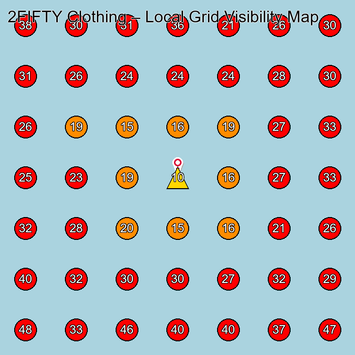 2FIFTY Clothing GeoGrid visibility map for Optical Products Manufacturer in None