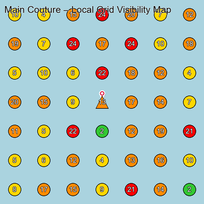 Main Couture Women'S Clothing Store GeoGrid ranking map for None