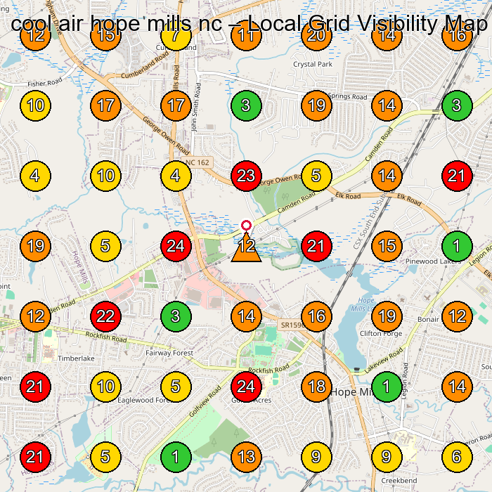 cool air hope mills nc Hvac Contractor GeoGrid ranking map for Hope Mills NC