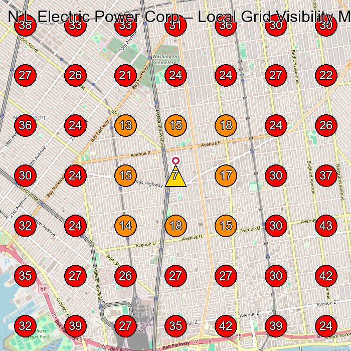N L Electric Power Corp GeoGrid visibility map for Electrician in Brooklyn