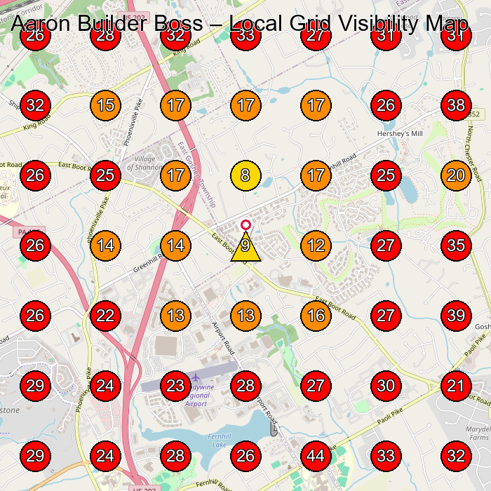 Aaron Builder Boss GeoGrid visibility map for Masonry Contractor in None