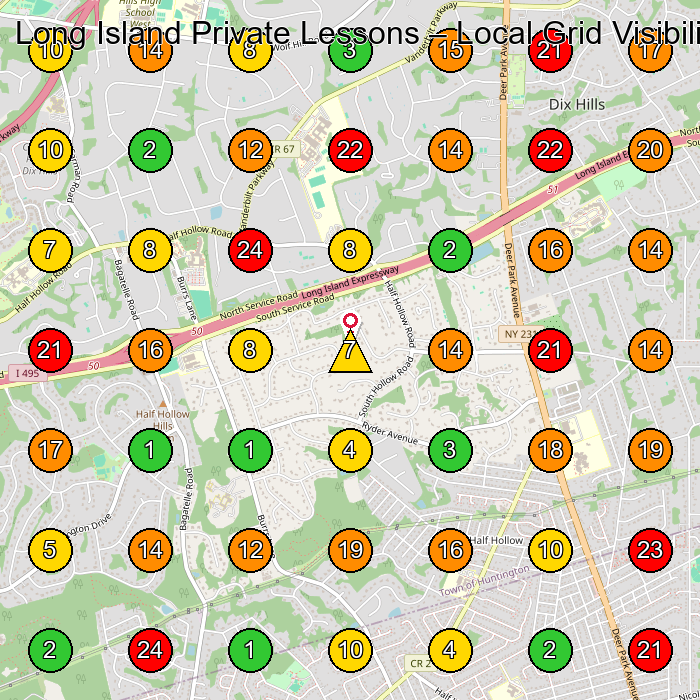 Long Island Private Lessons Dance School GeoGrid ranking map for None