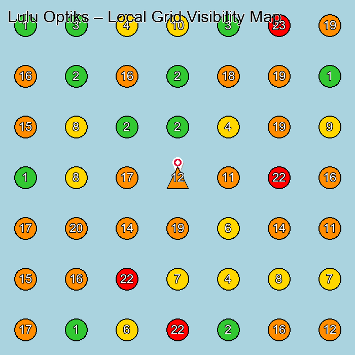 Lulu Optiks Optical Products Manufacturer GeoGrid ranking map for None