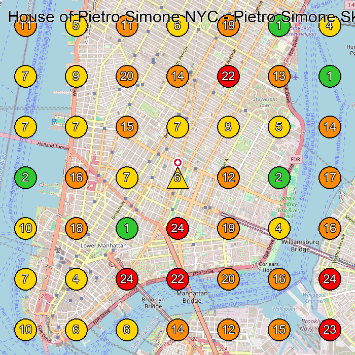 House of Pietro Simone NYC - Pietro Simone Skincare Skin Care Clinic GeoGrid ranking map for New York NY