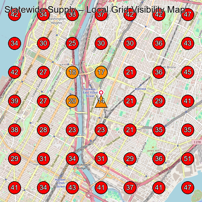 Statewide Supply GeoGrid visibility map for Hardware Store in New York