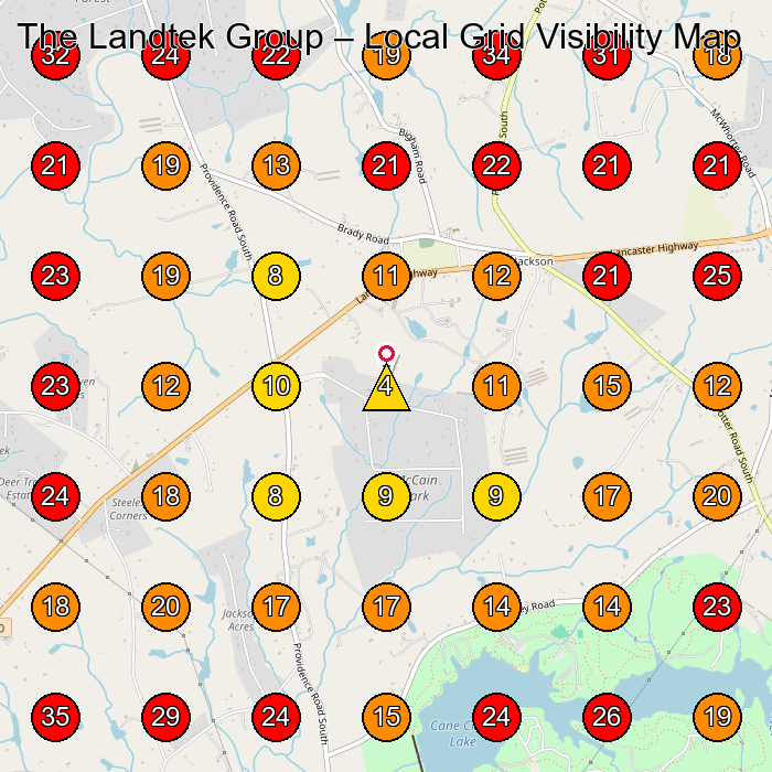 The Landtek Group GeoGrid visibility map for Construction Company in None