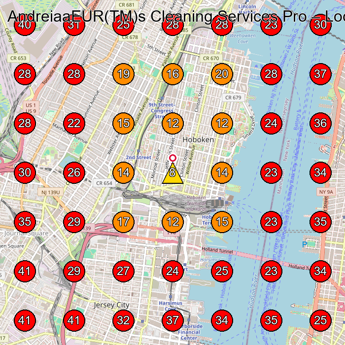 AndreiaaEUR(TM)s Cleaning Services Pro GeoGrid visibility map for House Cleaning Service in None