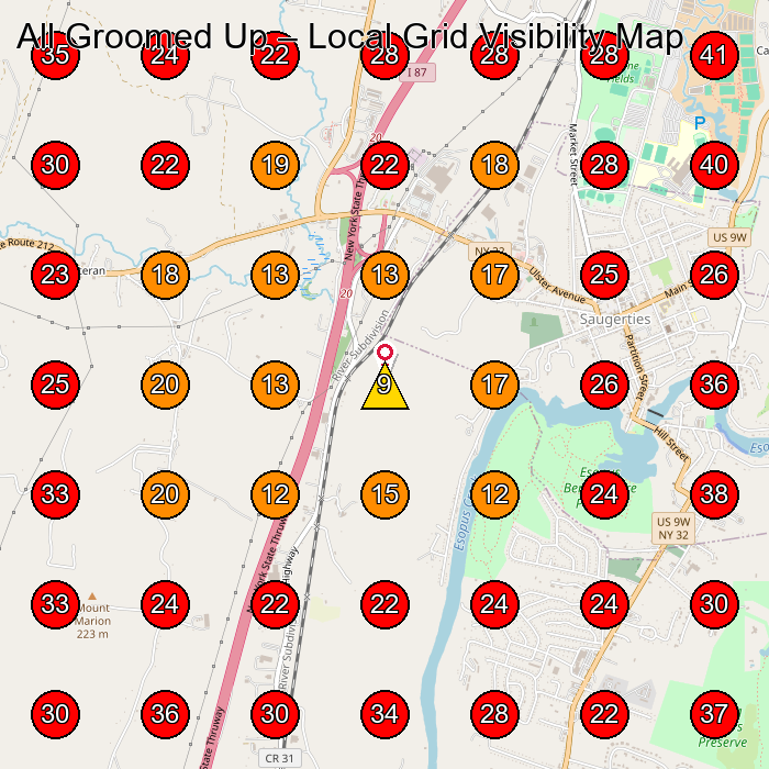 All Groomed Up GeoGrid visibility map for Hair Salon in Saugerties