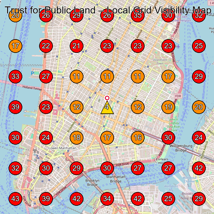 Trust for Public Land GeoGrid visibility map for Non-Profit Organization in New York