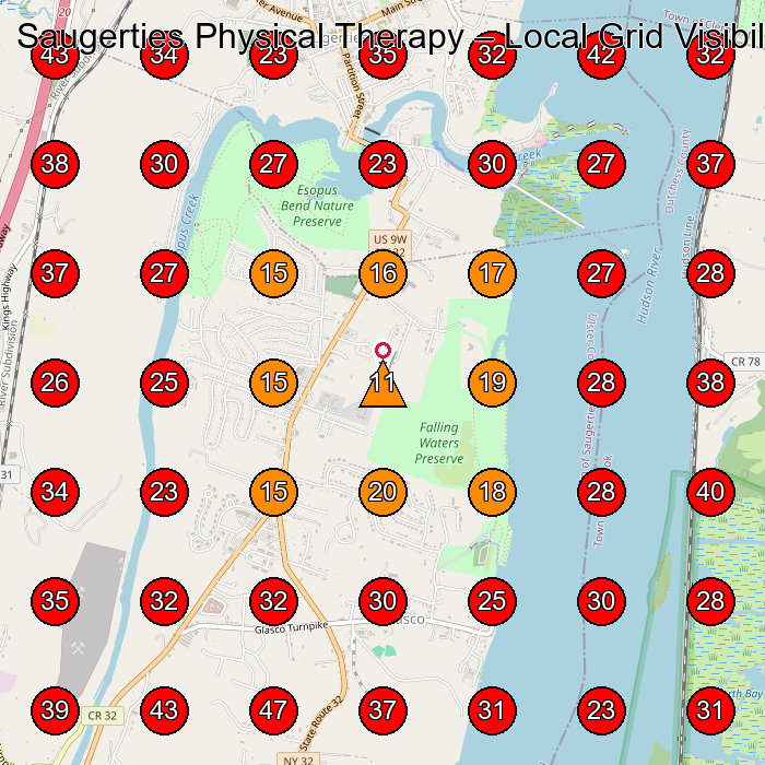Saugerties Physical Therapy GeoGrid visibility map for Hair Salon in Saugerties