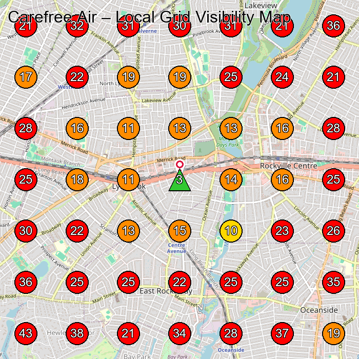 Carefree Air GeoGrid visibility map for Hvac Contractor in Lynbrook