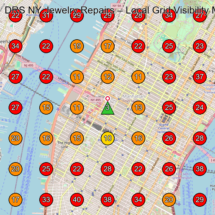 DRS NY Jewelry Repairs GeoGrid visibility map for Jewelry Repair Service in Queens