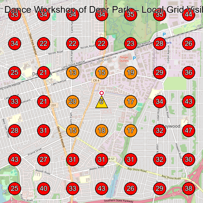 Dance Workshop of Deer Park GeoGrid visibility map for Dance School in None